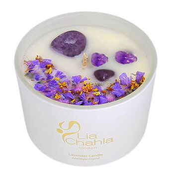 Luxury Lavender Soy Candle With Amethyst Crystals Travel Size, 7 of 10