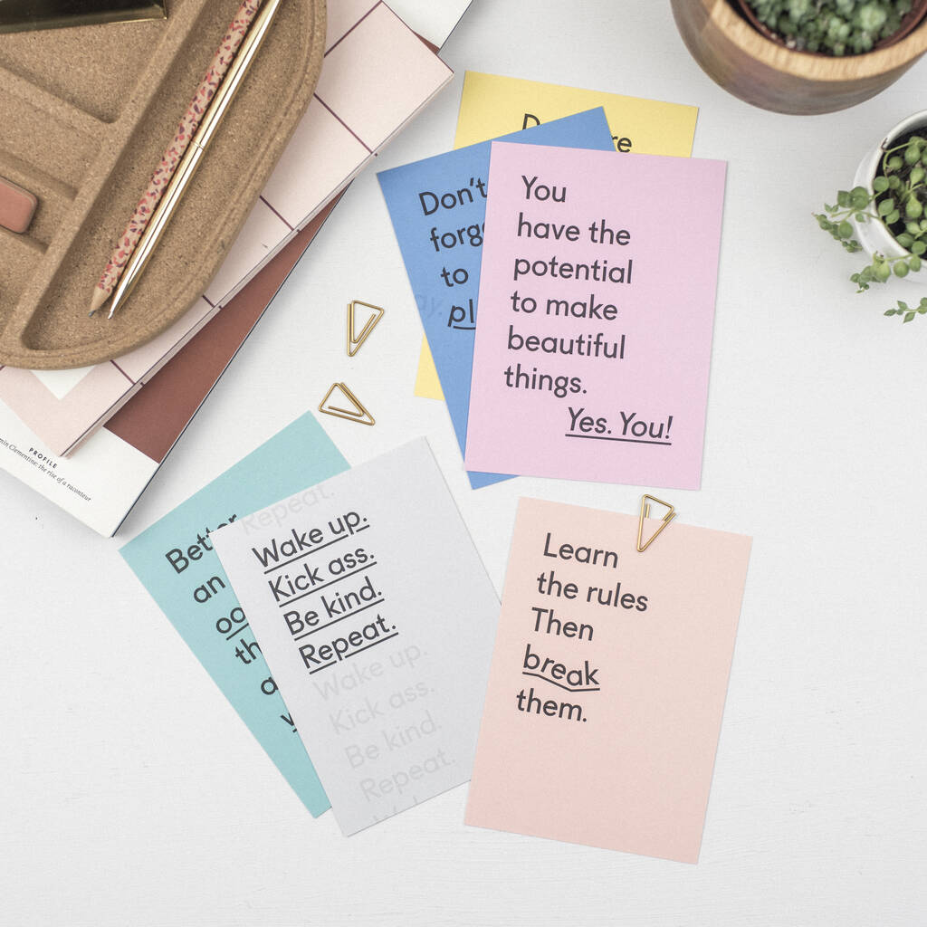 kick up the bum motivational postcard set by twin pines creative ...