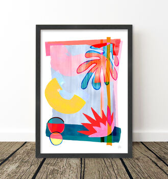 Colourful Abstract Leaf Print Set, 8 of 11