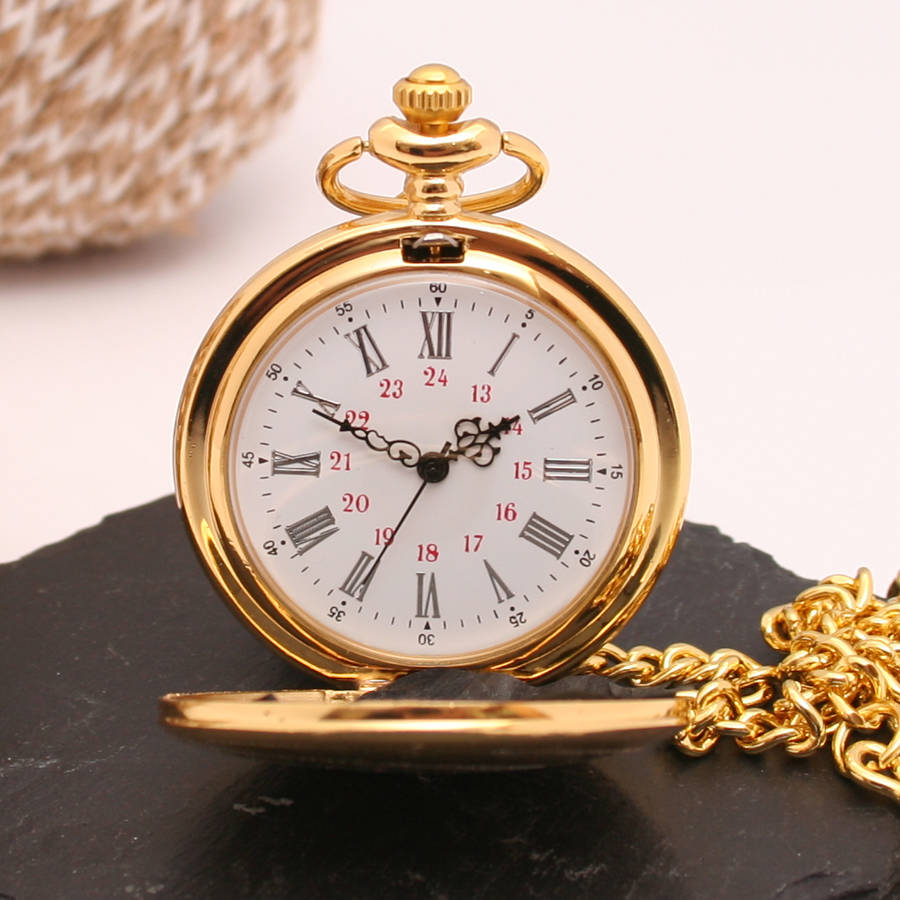 engraved pocket watch gold plated in box by giftsonline4u ...