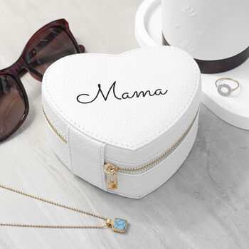 Personalised White Heart Jewellery Case, 4 of 7