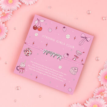 Strong Girls Club Pink Bow Bracelet, 2 of 6