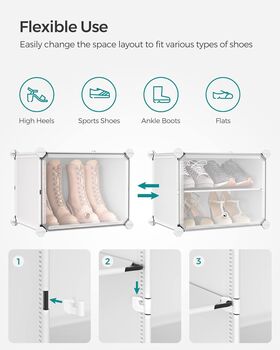 Six/Eight Slot Interlocking Shoe Rack Cabinet Organiser, 6 of 9