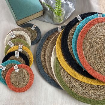 Respiin Natural Seagrass/Jute Tablemat, 9 of 10