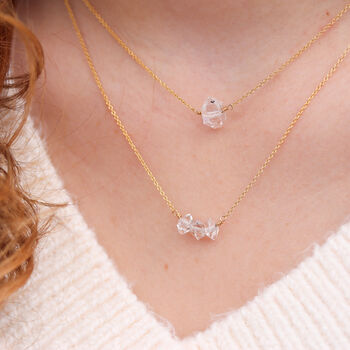 Herkimer Diamond Cluster Necklace In Sterling Silver, 4 of 4