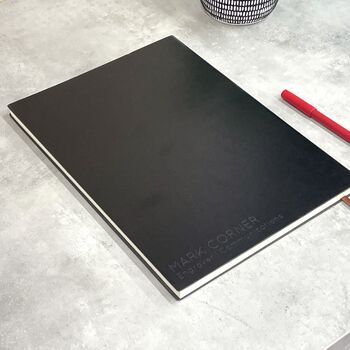 Personalised A4 Leather Lined Notebook, 6 of 6