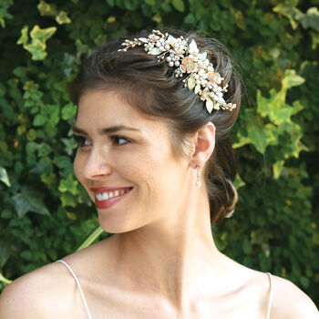 Botanica Pastel Floral Bridal Hair Clip, 5 of 8