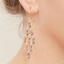 Purple Amethyst Chandelier 18k Gold And Silver Earrings, thumbnail 2 of 6