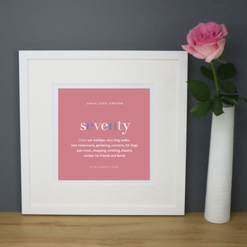 Personalised 70th Birthday Print And Mount, 7 of 7