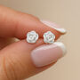 Sterling Silver Rose Flower Stud Earrings, thumbnail 2 of 11