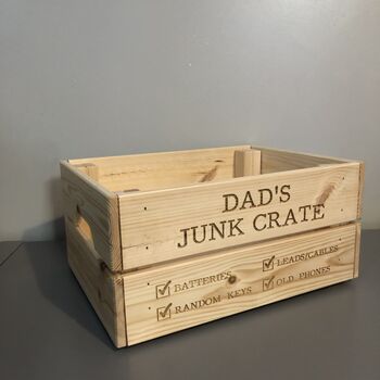 Personalised Father's Day Gift, Dad's Junk Crate, 4 of 4
