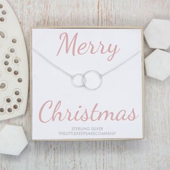 Circle Link Necklace, Merry Christmas, 2 of 6