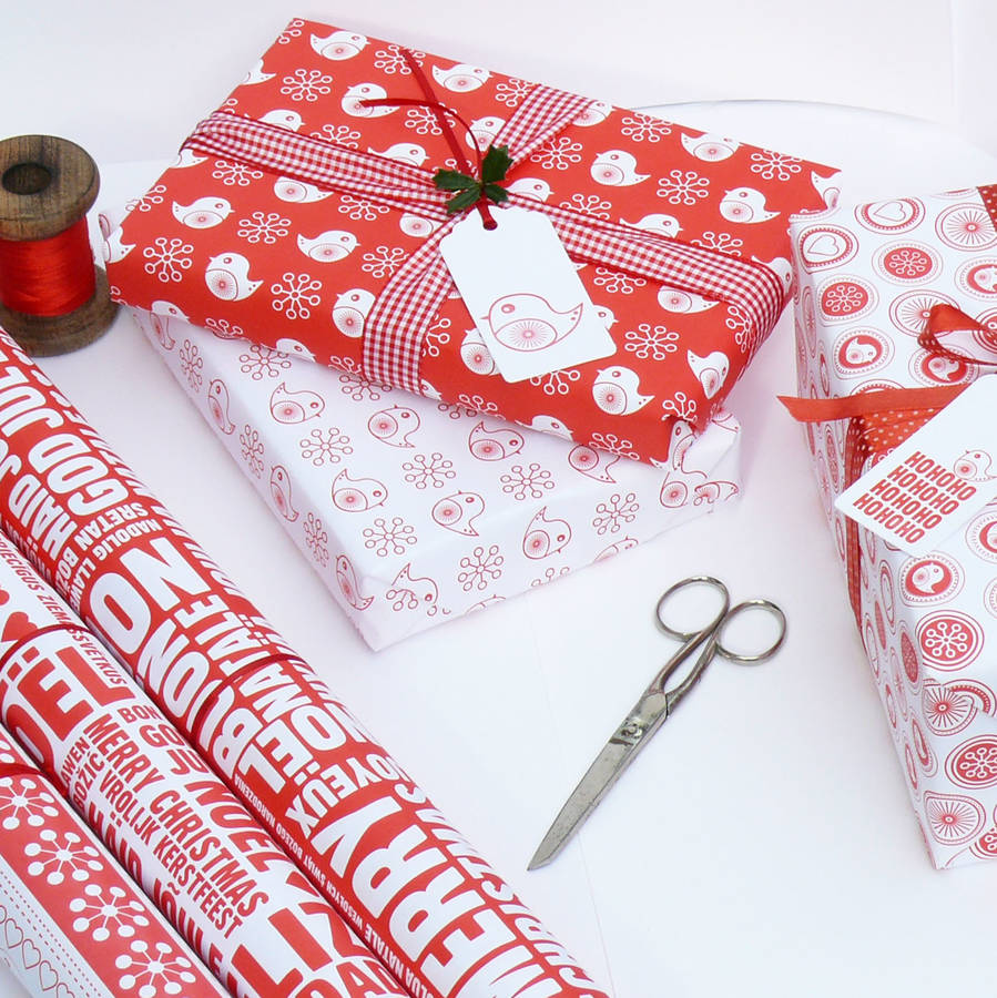 red and white assorted christmas wrapping paper set by allihopa ...