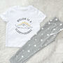 Sleepysaurus Dinosaur Personalised Kids Star Pyjamas, thumbnail 3 of 3