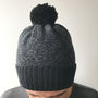 Mens Knitted Lambswool Bobble Hat, thumbnail 1 of 7