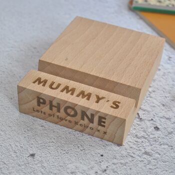 Personalised Mummy Wooden Phone Stand, 3 of 5