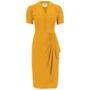Mabel Dress In Mustard Vintage 1940s Style, thumbnail 1 of 2
