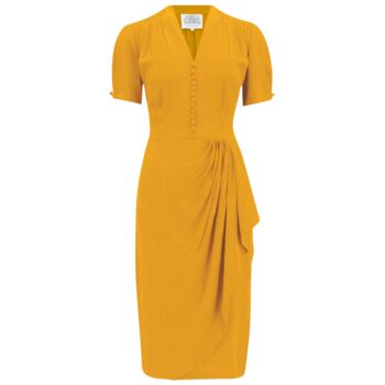Mabel Dress In Mustard Vintage 1940s Style, 2 of 2