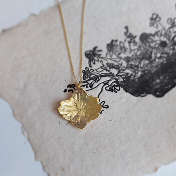 Hydrangea Necklace Pressed Flower Gold Plated, 7 of 7