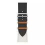 Vegan Leather Apple Watch Strap In Black And White, thumbnail 1 of 4