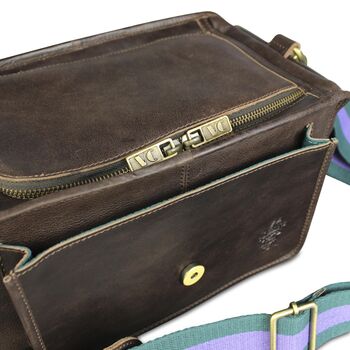 'Emerson' Traditional Leather Camera Bag In Chestnut, 4 of 8
