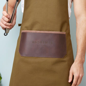 Personalised Canvas And Leather Apron, 5 of 9