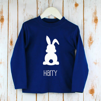 Children's Easter Bunny Rabbit T Shirt With Name, 2 of 5