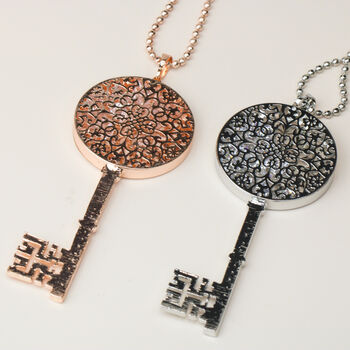 Large Key Crystal Pendant Necklace, 2 of 4