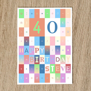 Personalised 40th Birthday Card Age And Name, 3 of 11