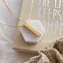 Yellow Gold Engraved Cubed Bar Necklace, Personalised, thumbnail 1 of 7