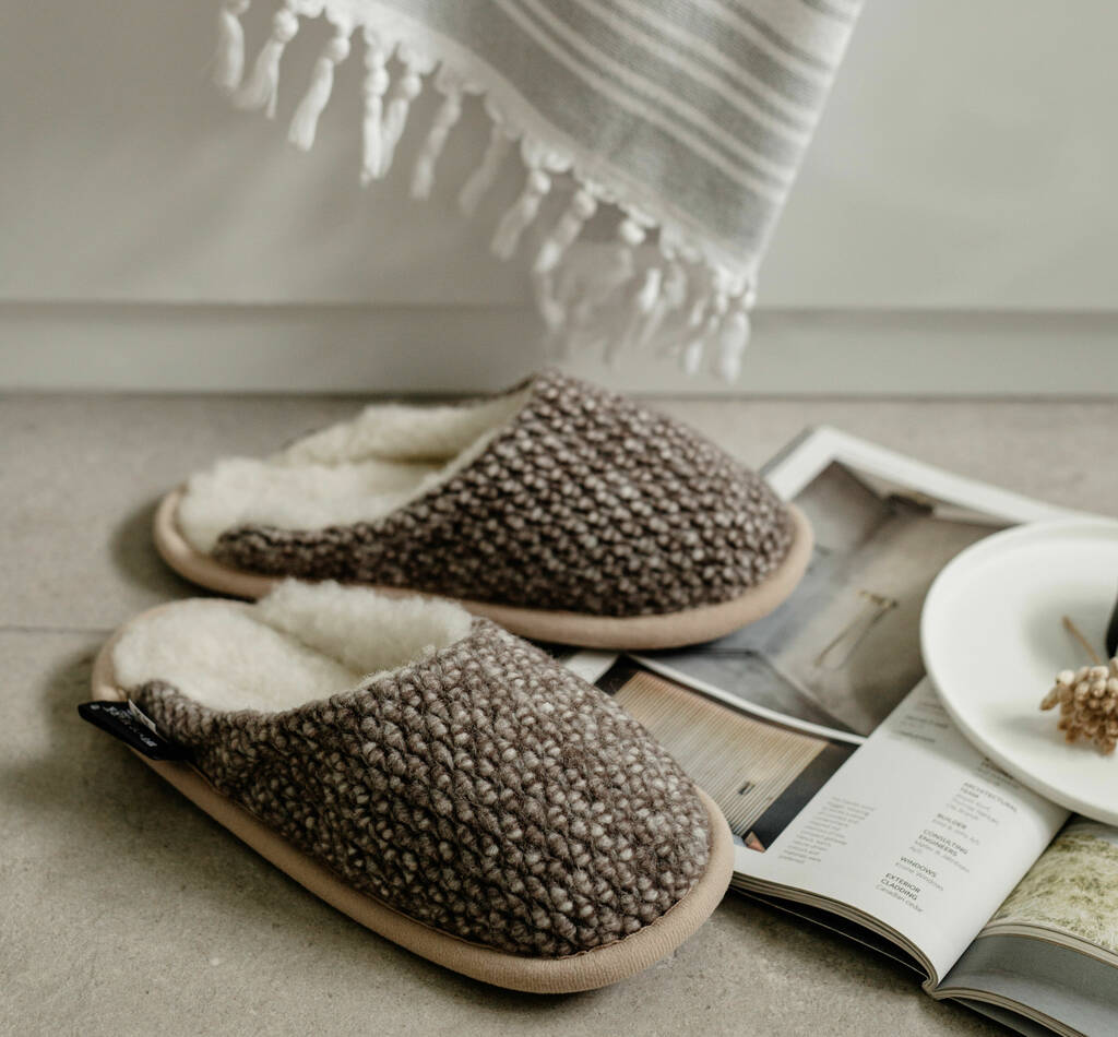 Pure Wool Taupe Mules, 1 of 7