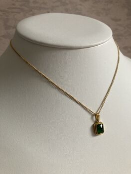 18 K Gold Emerald Pendant Necklace, 8 of 9