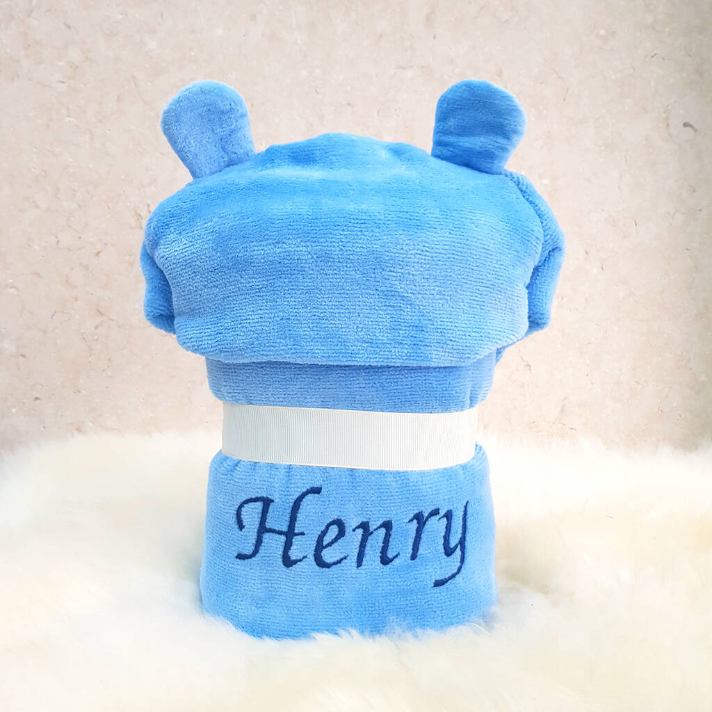 Personalised Hippo Baby Towel Gift Set By Bathing Bunnies