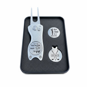 Personalised Golf Gift Set, Markers And Repair Tool, 9 of 10