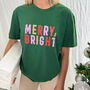 Merry And Bright Christmas T Shirt | Green, thumbnail 1 of 2