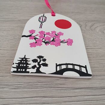 Japanese Style Scene Handpainted Clay Wall Hanging, 7 of 7