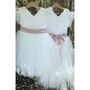 Lace Frill Sleeve Tulle Flower Girl Dress, thumbnail 5 of 7