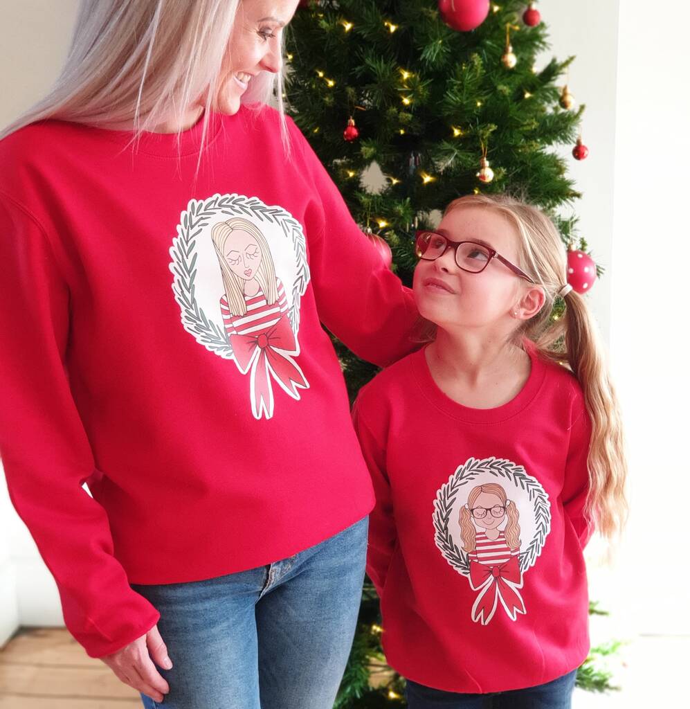 Personalised Wreath Family Christmas Jumper, 1 of 6