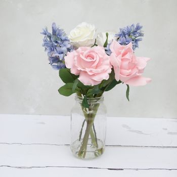 Everlasting Hyacinth And Pink Rose Bouquet, 6 of 7