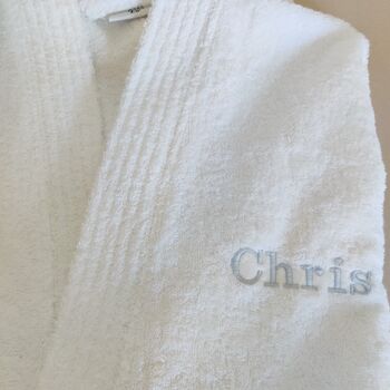 Personalised Unisex Towelling Cotton Bath Robe Gown, 2 of 10