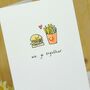 Personalised Fast Food In Love Handmade Card, thumbnail 3 of 4