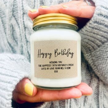 Happy Birthday Message Personalised Candle Gift Set, 2 of 6