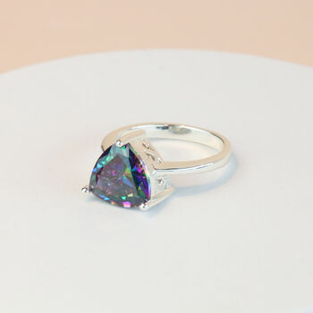 Purple Iridescent Triangular Crystal Ring, 2 of 4