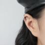 Sterling Silver Black Or White Crystal Ear Cuff, thumbnail 2 of 5