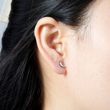 925 Silver Moon And Star Mix Match Stud Earrings, 7 of 8