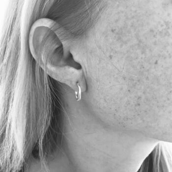 Olivera Brushed Sterling Silver Hoop Earrings, 6 of 7