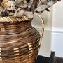 Vintage Wicker Urn Basket Vase, thumbnail 2 of 6