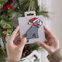 Grey Schnauzer Dog Christmas Decoration Personalisation Available, thumbnail 2 of 6