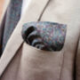 Mens Green And Purple Floral Pocket Square, thumbnail 1 of 6