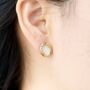 18 K Gold Plated Organic Pearl Stud Earrings, thumbnail 1 of 7